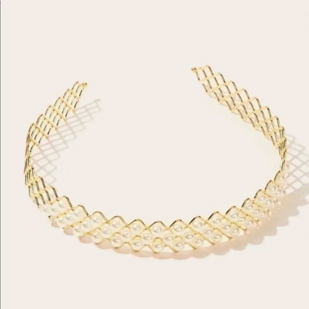💋 Bridal prom pearl headband